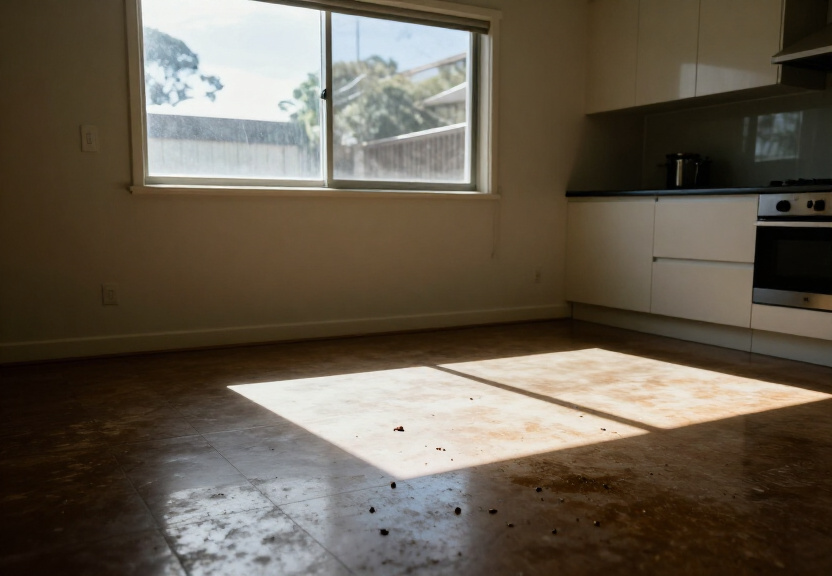 Rodent droppings and damage in an Alfords Point garage before treatment